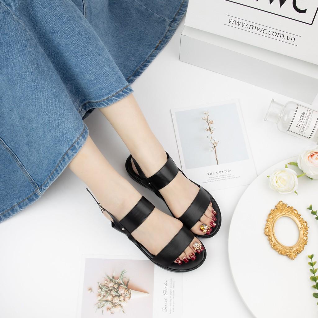 GIÀY SANDAL NỮ MWC - SANDAL 2 QUAI NGANG ĐẾ BỆT - NUSD- 2580