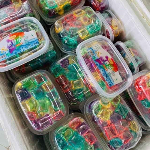 Viên giặt xả quần áo thơm, viên xả vải nội địa trung 3 trong 1