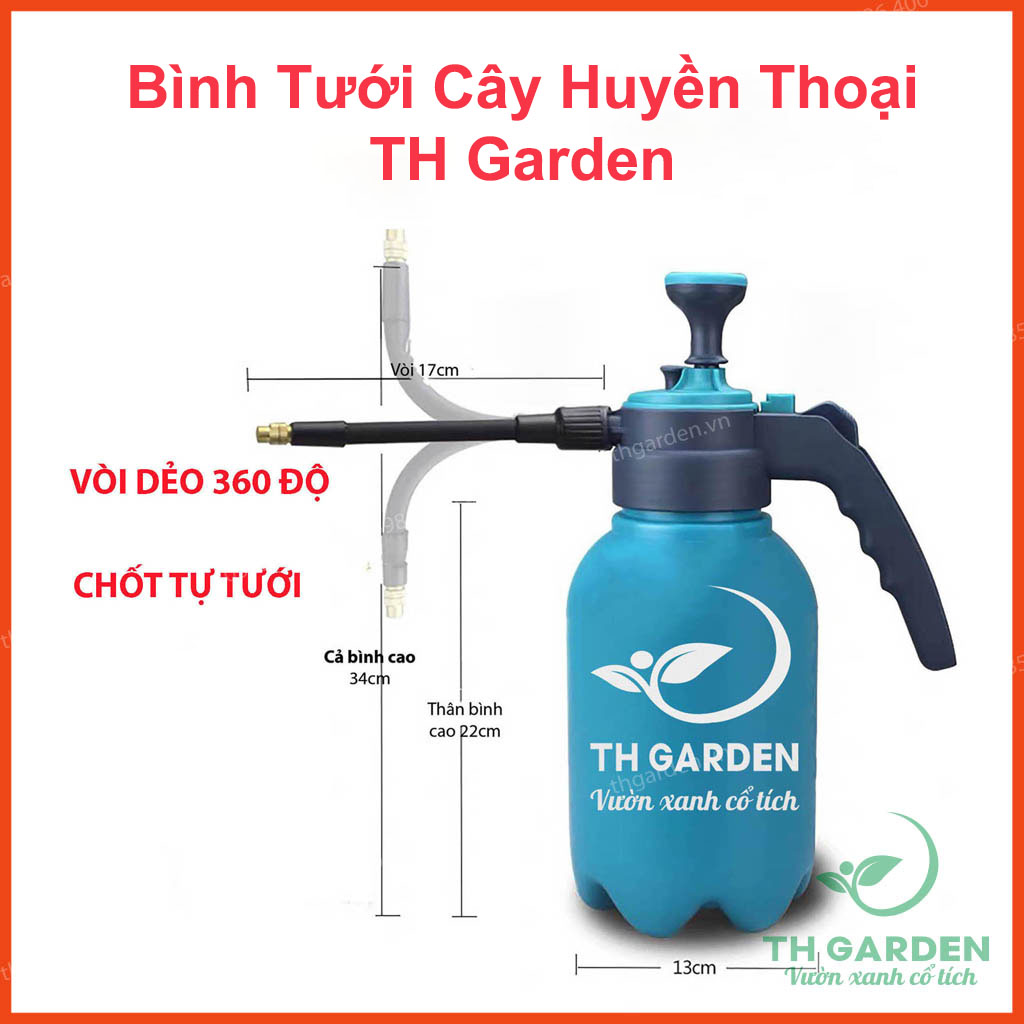 Bình Tưới Cây Huyền Thoại TH Garden - Phun Xa Tới 5m - Chế Độ Tự Động Tưới Ko Cần Giữ