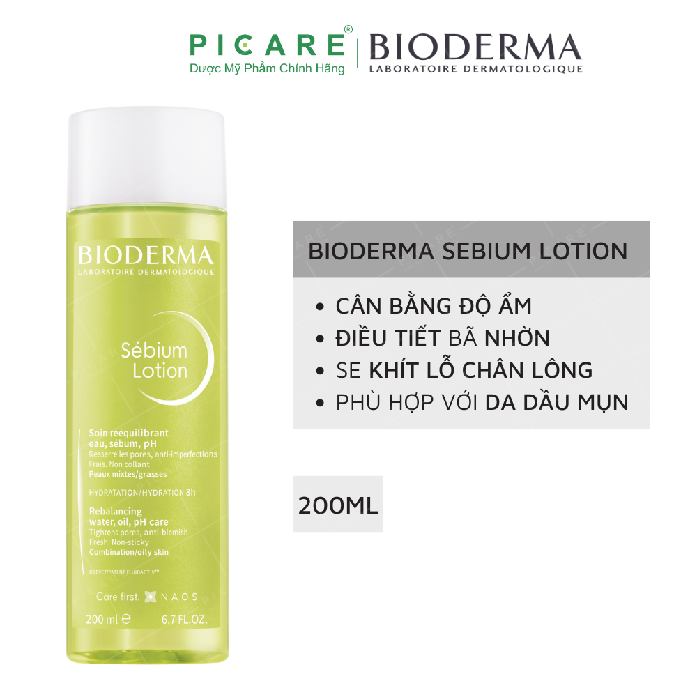 Nước hoa hồng Bioderma Sebium Lotion - 200ml