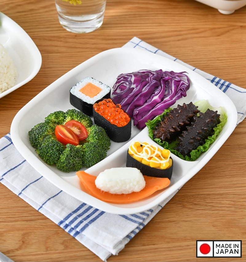 Combo 2 khay ăn chia 3 ngăn cho bé nội địa Nhật Bản