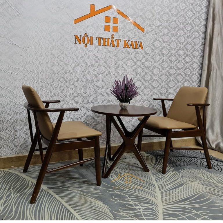 Bộ bàn tròn 60cm chân sao 2 ghế Baby Mặt bàn HDF lõi xanh nhập khẩu Malaysia