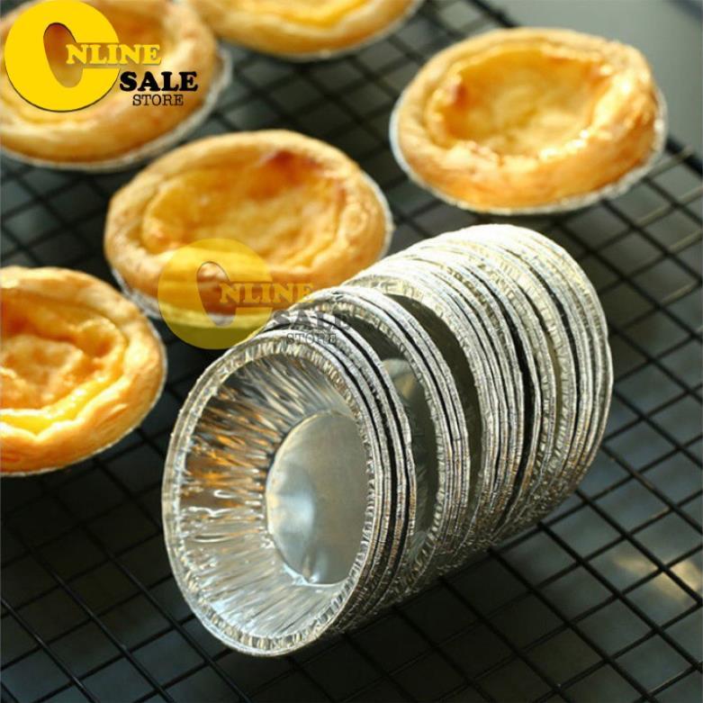 100 Đế Cốc Chén Giấy Bạc Lót Khuôn Nướng Bánh tart Trứng Tiện Dụng