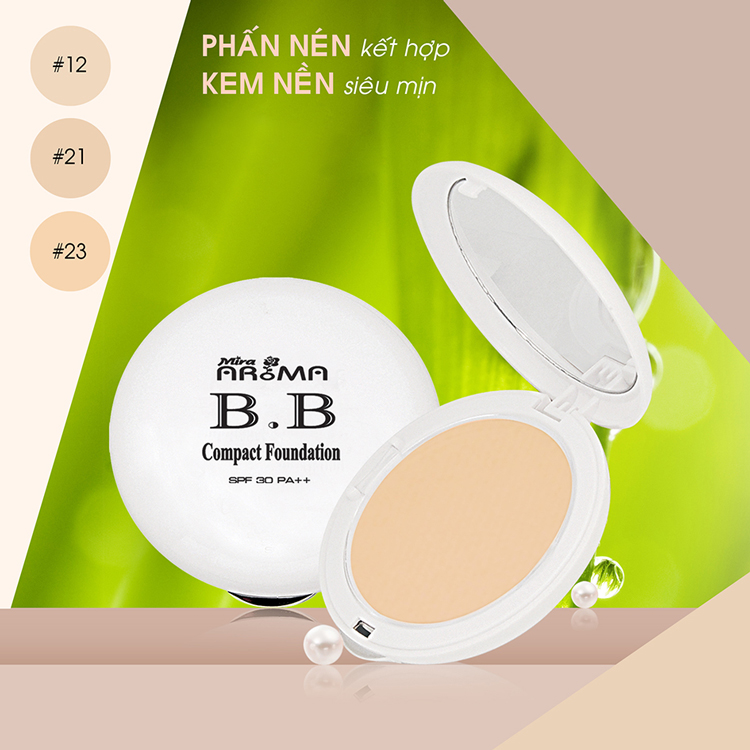 Phấn Nén Kết Hợp Kem Nền Siêu Mịn Mira Aroma BB Compact Foundation - C299-12