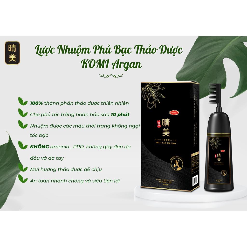 Lược Nhuộm Phủ Bạc Thảo Dược Komi Argan 350ml Nhật Bản