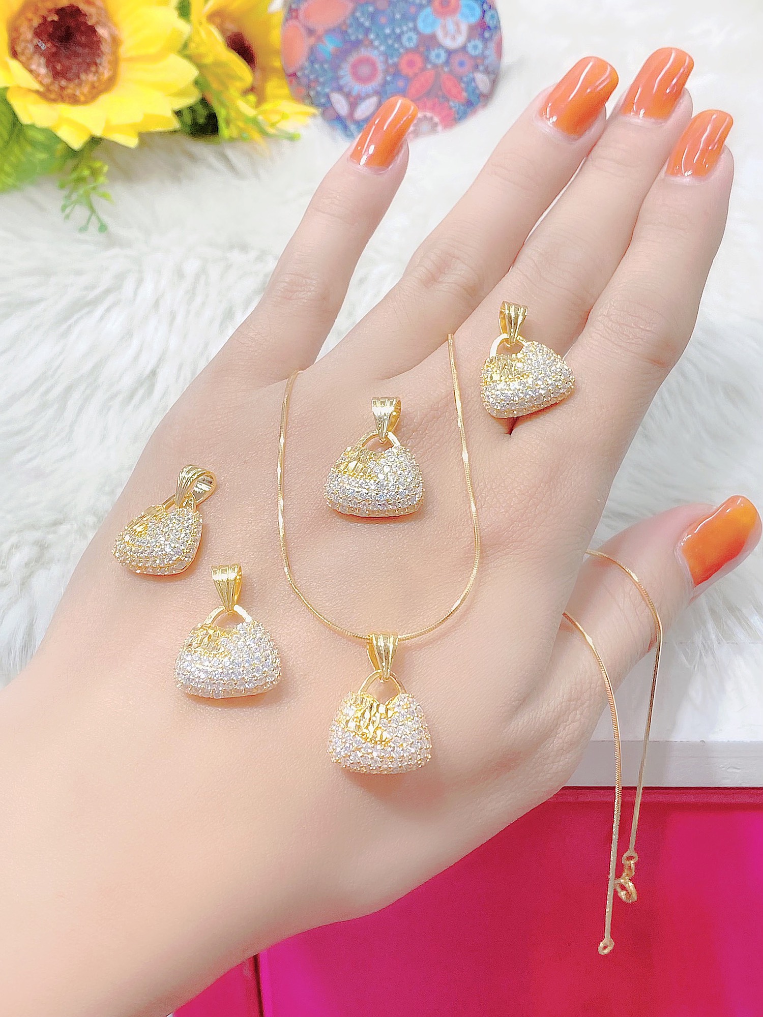 Dây chuyền mặt túi xác mạ 18k cao cấp P1134
