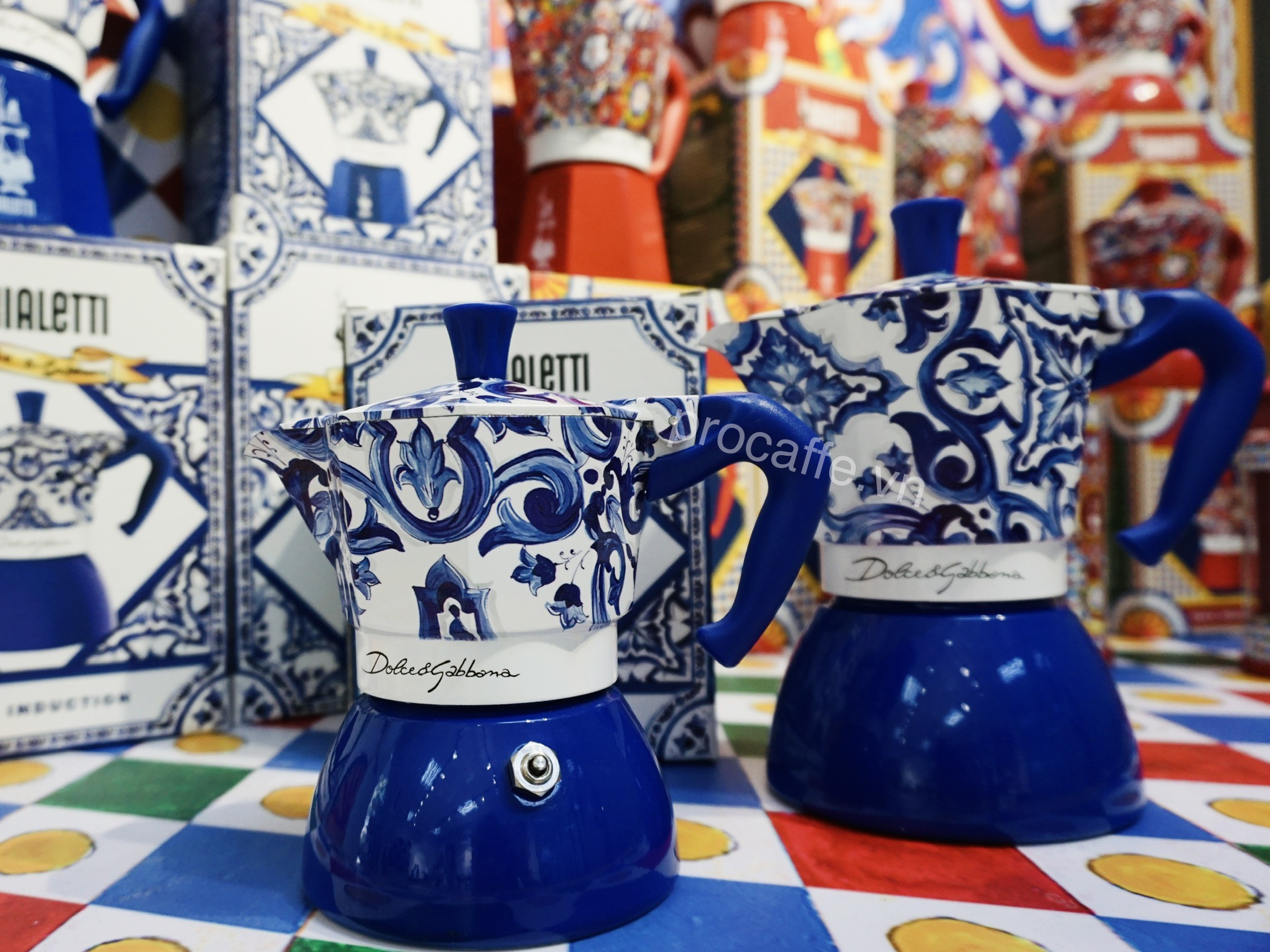 BIALETTI DOLCE&amp;GABBANA MOKA INDUCTION (Mediterranean blue)