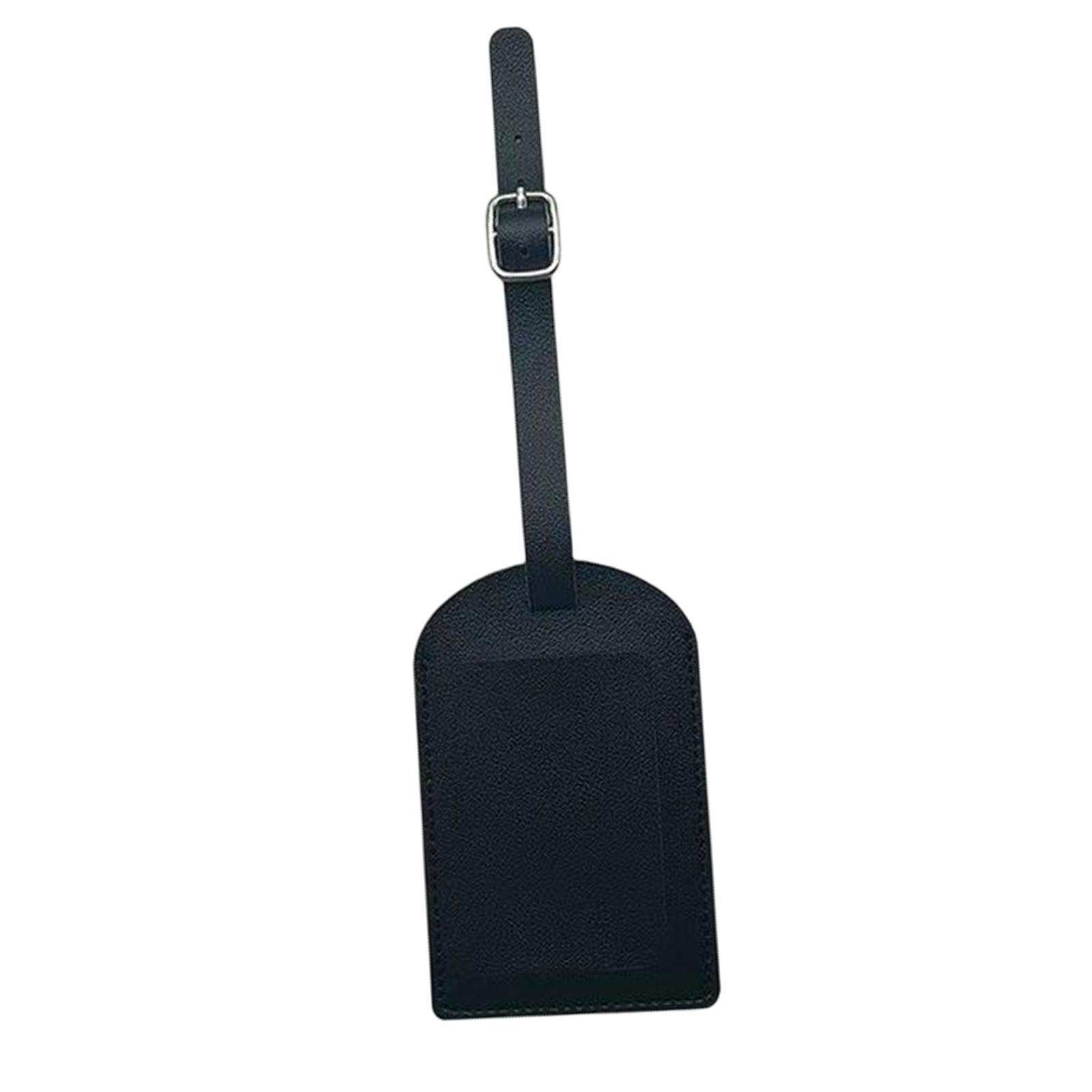 PU Leahter Luggage Tags Travel Accessories Suitcase Tags Privacy Backpack Black