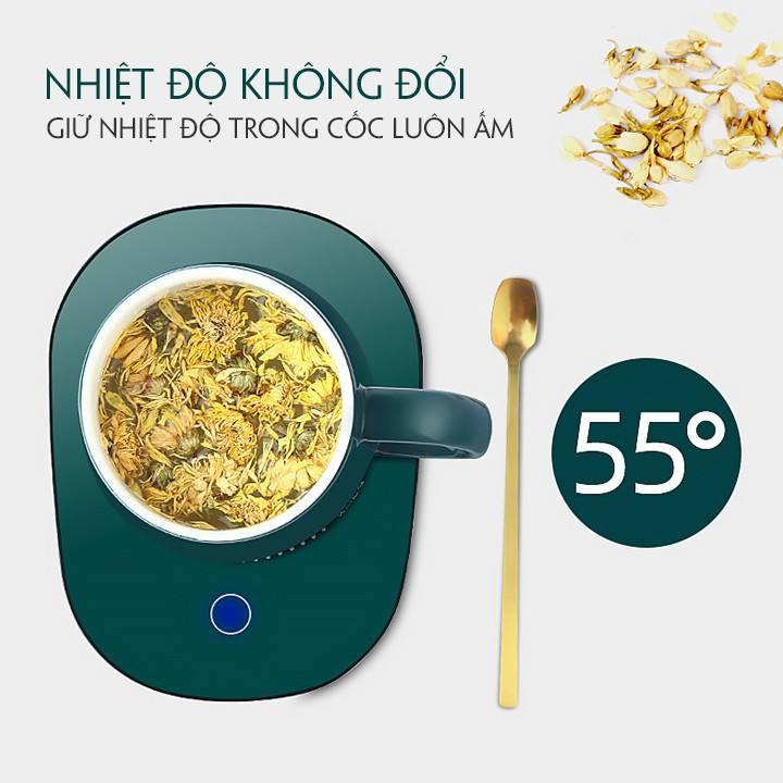 Bộ máy hâm nóng đồ uống kèm cốc sứ cao cấp