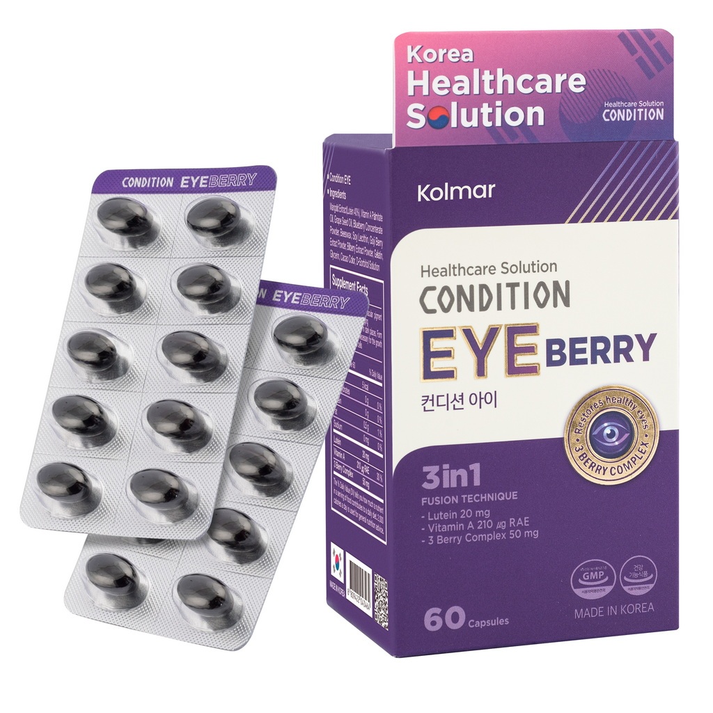 [Kolmar] Thực phẩm bảo vệ sức khỏe CONDITION EYE - Bổ sung dưỡng chất hỗ trợ tăng cường thị lực cho mắt Hộp 60 viên uống
