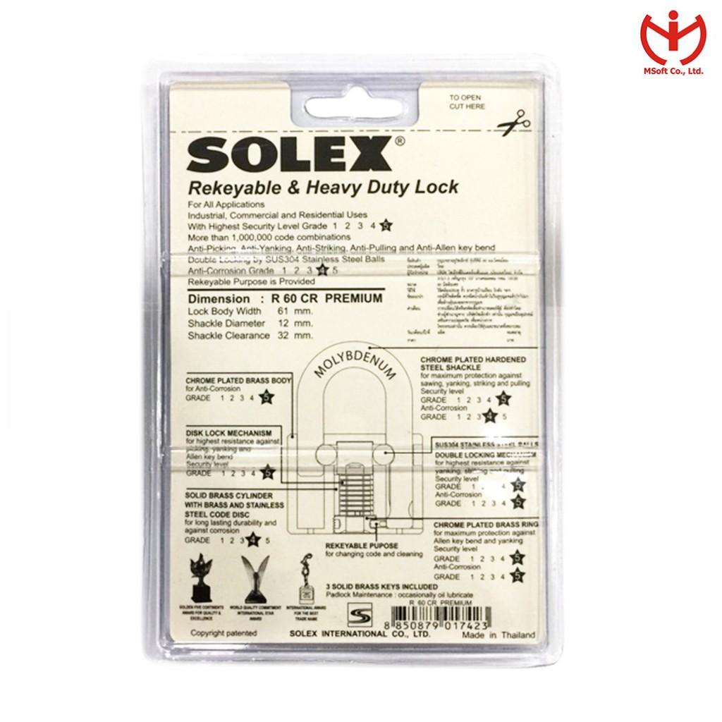 Khóa Solex R60 CR thân đồng mạ Crom rộng 60mm - MSOFT