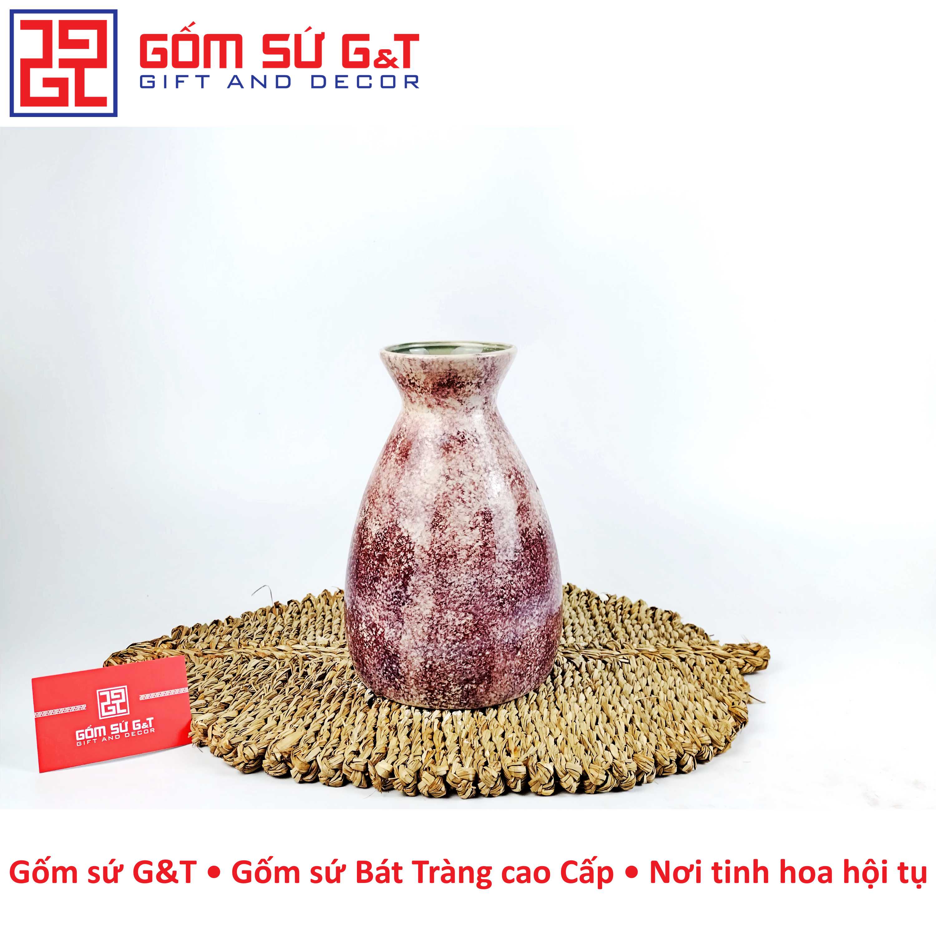 Lọ hoa dáng đầm hoa thiên điểu Gốm Sứ G&amp;T