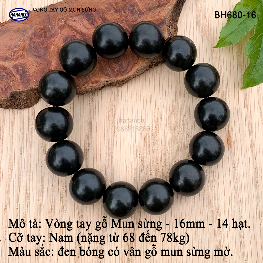 Vòng phong thủy gỗ Mun Sừng đen bóng dành cho người có địa vị, thăng tiến trong công việc