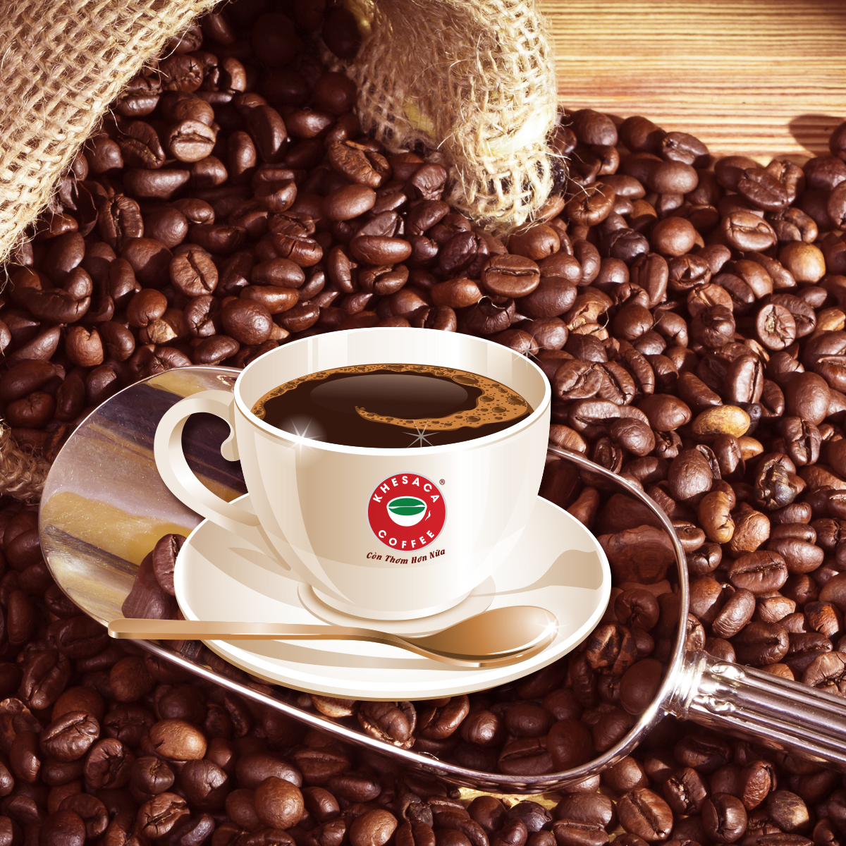 Cà phê rang xay nguyên chất 100% - Arabica Khesaca Gió Lào cấp 1 - Gói 250gr