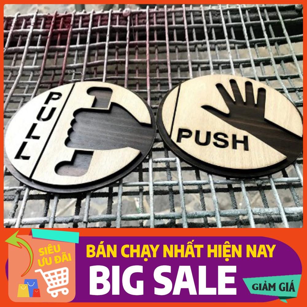 Bảng Pull và Push gắn cửa gỗ 2 lớp | trang trí homestay