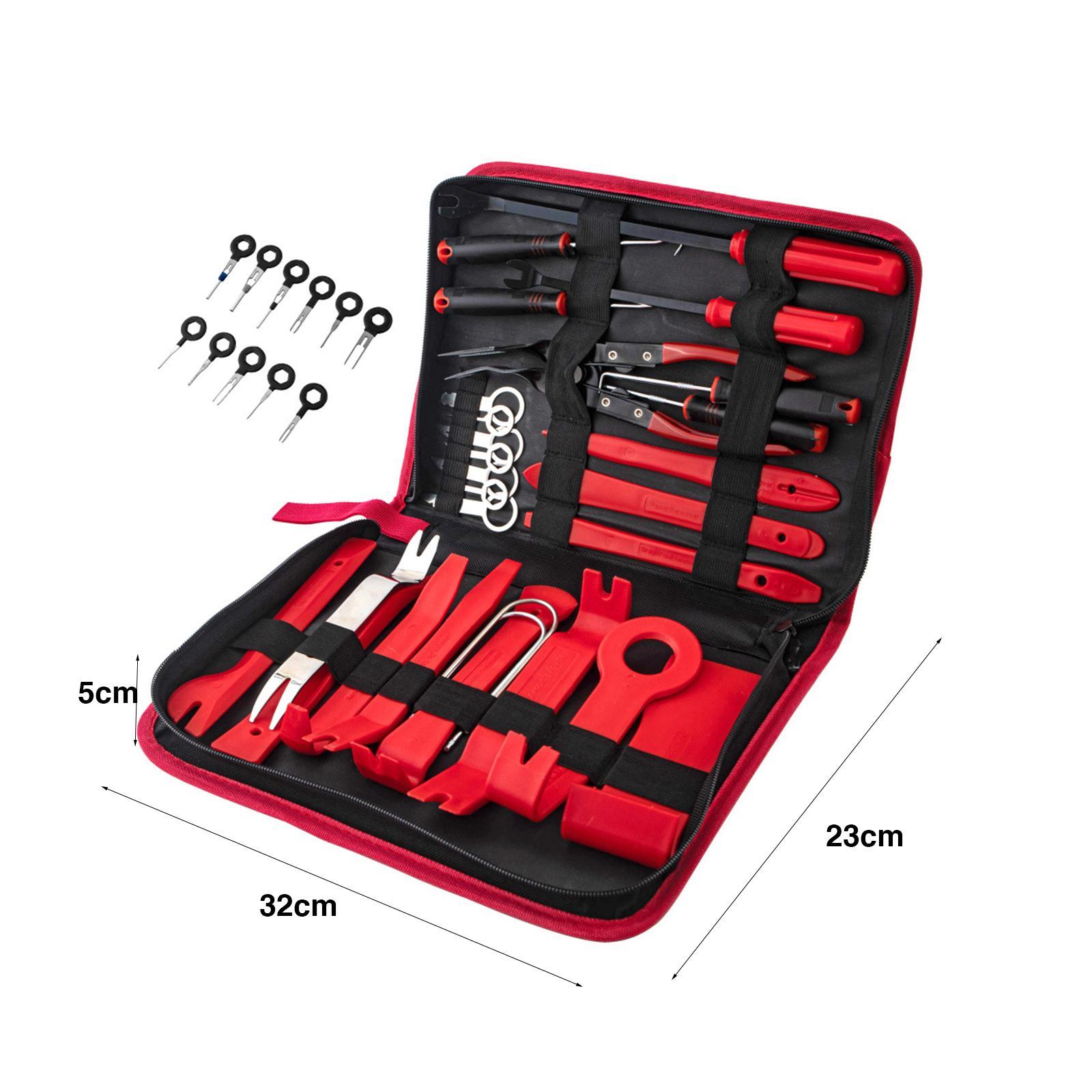 39Pcs Car  Removal Tool  Car Repair Tool with Storage Bag Precision Upholstery Repair Pry  Pry Tool Set for Stereo Door Panel