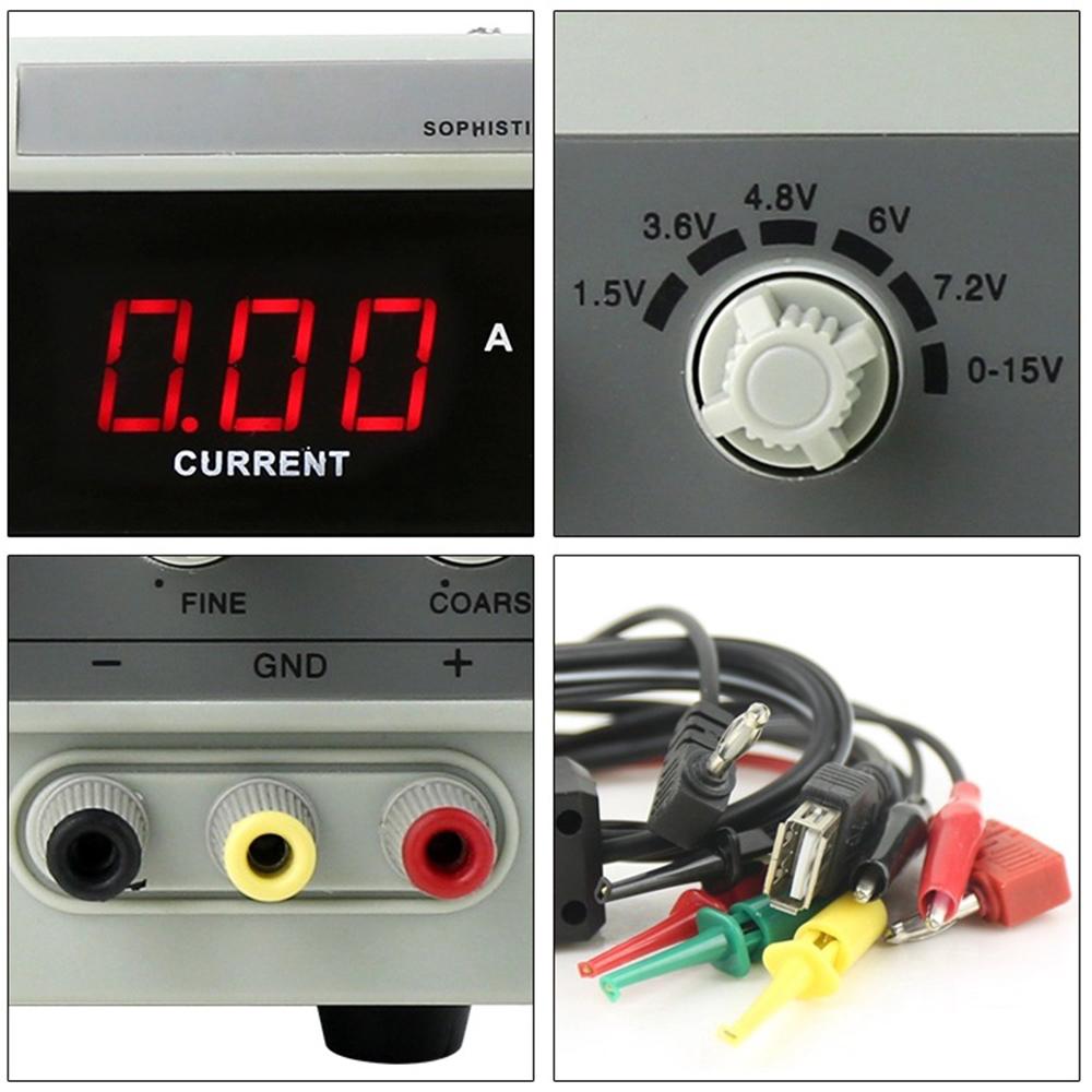 Bộ nguồn DC có thể thay đổi 15V 2A Màn hình kỹ thuật số Chuyển mạch có thể điều chỉnh Bộ nguồn được điều chỉnh cho điện thoại di động Sửa chữa máy tính xách tay Bảo trì