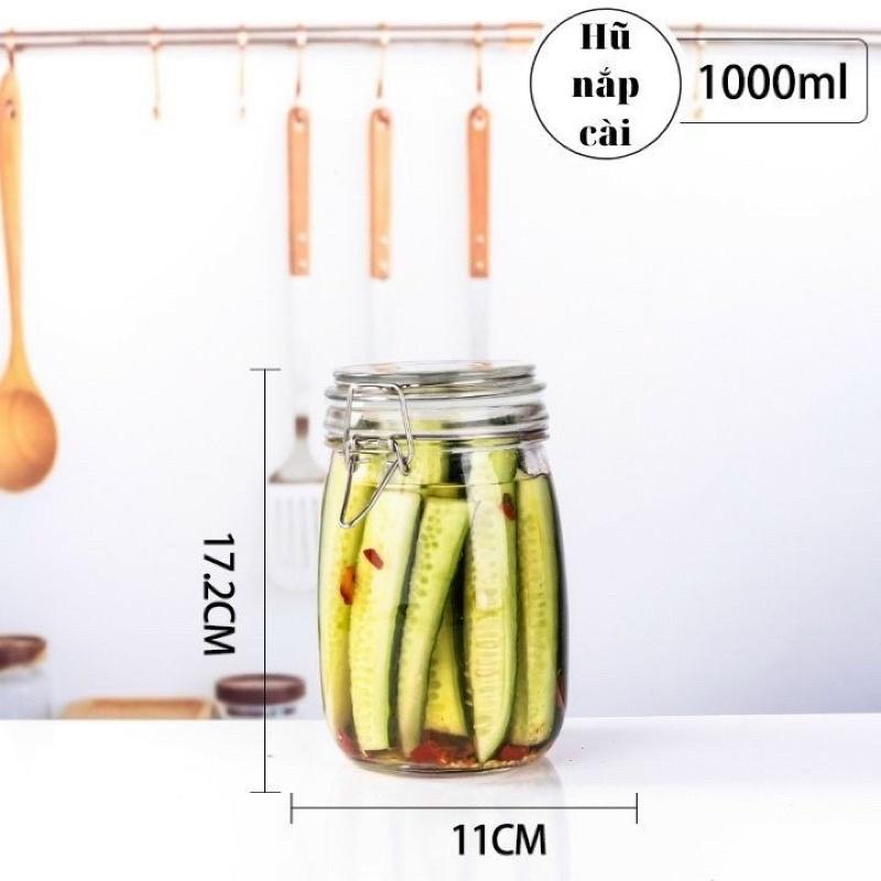 Hũ Thuỷ Tinh Nắp Cài Kín Hơi Đựng Đồ Khô, cafe, các loại hạt, ngâm hoa quả...