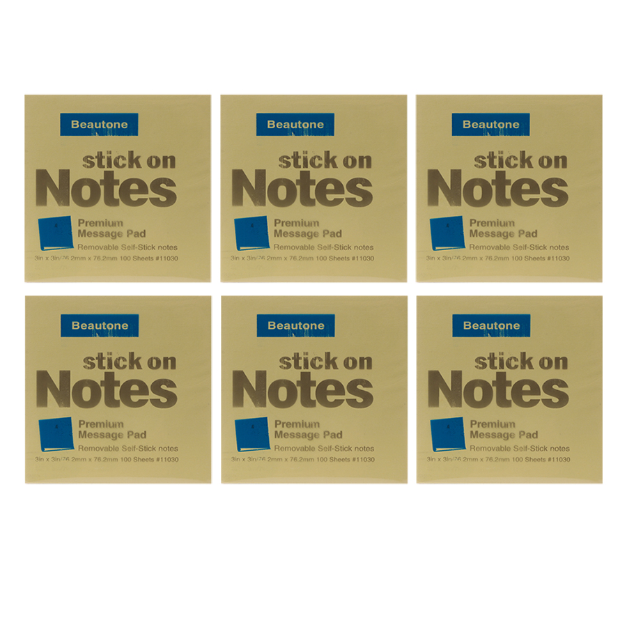 Lốc 6 Xấp Giấy Note Beautone - Vàng