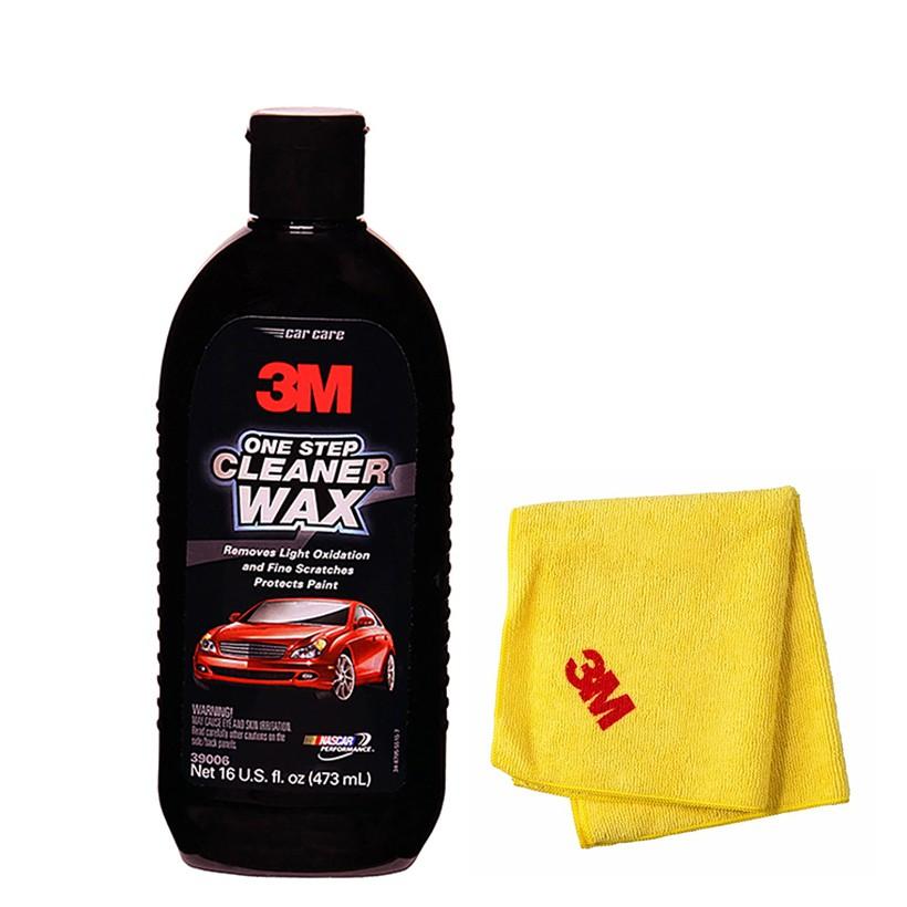 Combo Dung dịch phá xước và tạo bóng 3M 39006 473ml + Khăn lau xe hơi chuyên dụng 3M 50400 - 3M Long Vu