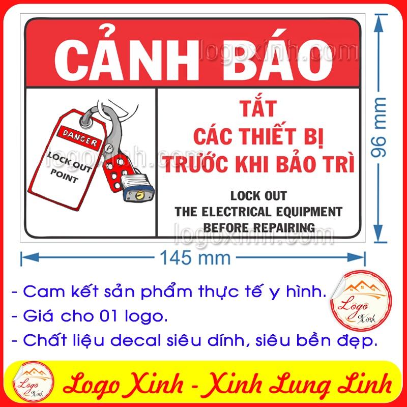 LOGO TEM STICKER BIỂN BÁO TẮT THIẾT BỊ TRƯỚC KHI BẢO TRÌ - LOCKOUT TAG