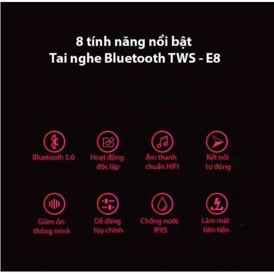 Tai nghe Bluetooth 5.0 nhét tai chống nước IPX5 hộp đựng tích hợp sạc pin E8