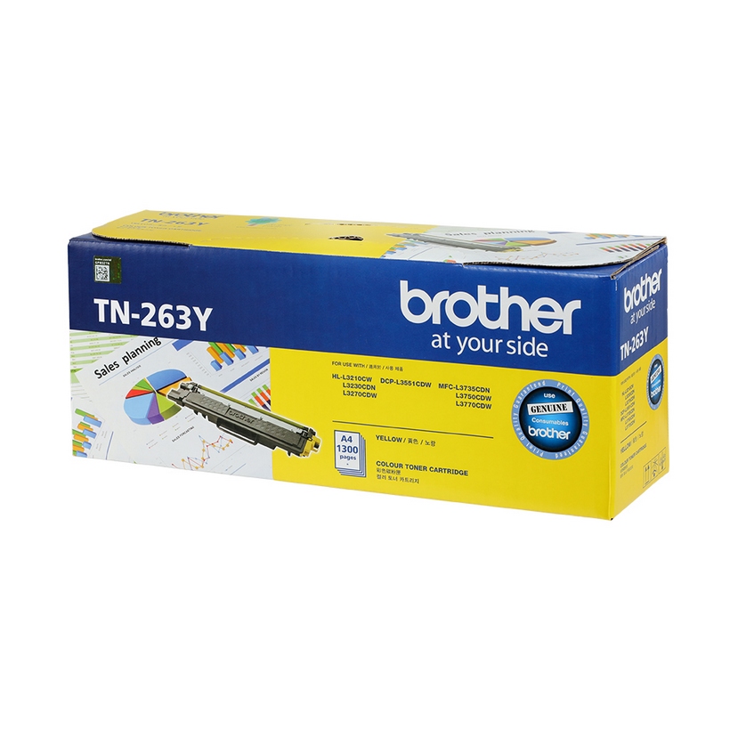 Mực in laser màu Brother TN-263Y (vàng) cho máy in HL-L3230CDN/ DCP-L3551CDW/ MFC-L3750CDW - Hàng chính hãng