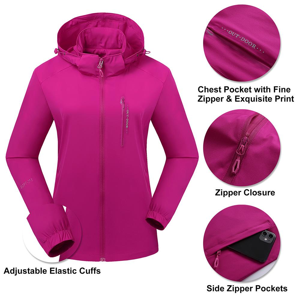Áo khoác nữ chống thấm nước, chống gió, chất liệu co giãn