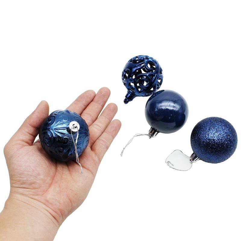 Hộp 16 Trái Châu Trang Trí Giáng Sinh - 6ADIKE16 - Màu Xanh Navy