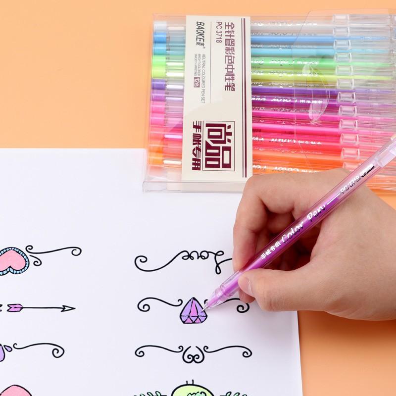 Bút mực Gel 12 màu Neo - Color Pen BAOKE - PC 3718