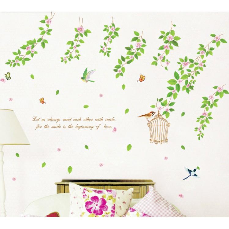 Decal trang trí rèm hoa xinh