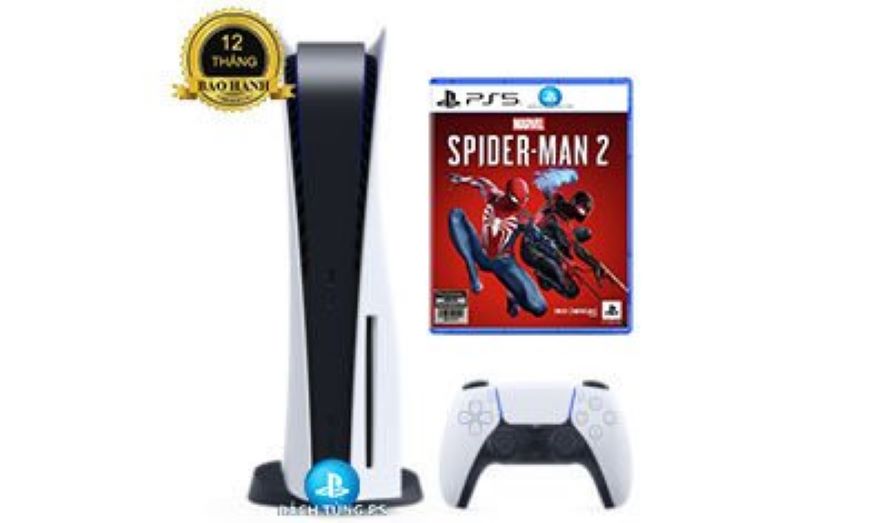 Máy chơi game Sony Ps5 tặng kèm game Spider Man 2 Asia - Hàng nhập khẩu