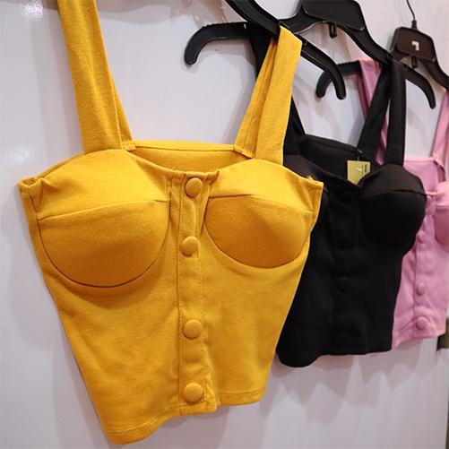 Áo Nữ hai dây độn ngực, chất liệu thun gân co dãn 4 chiều rất mềm và mịn, thấm mồ hôi tốt cực mát