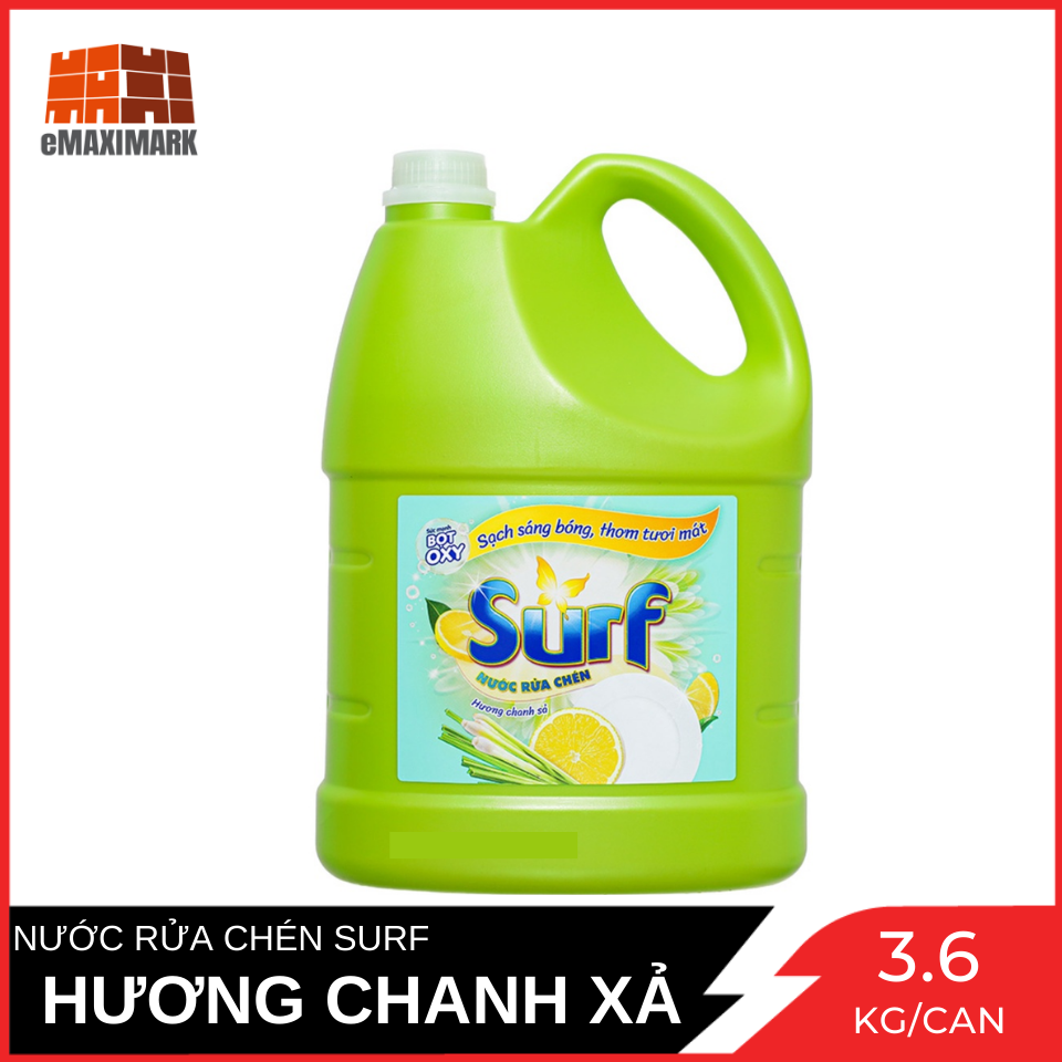 Nước rửa chén Surf Hương Chanh Sả Can 3.6 kg (Xanh)