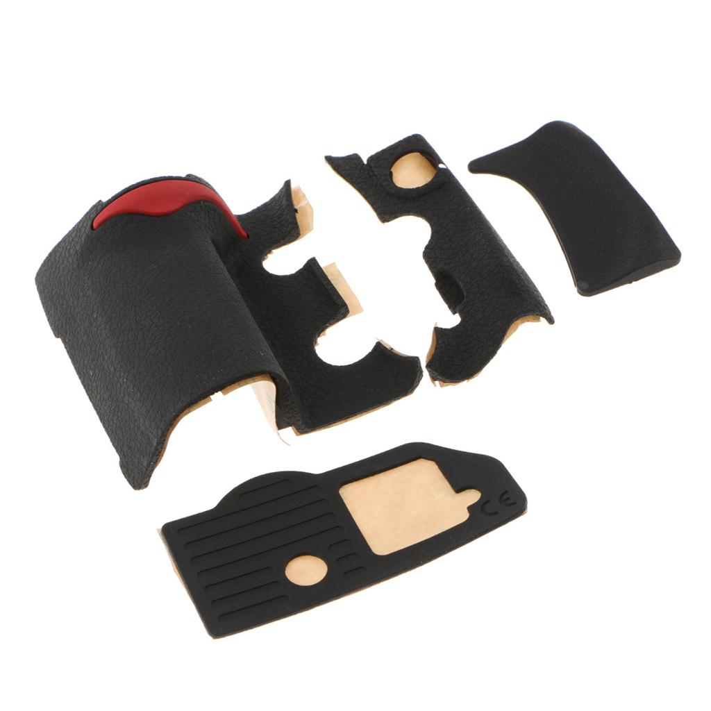 4 Pieces Grip USB Rubber Unit  For Nikon D300 Front Rear Cover With Tape - Black