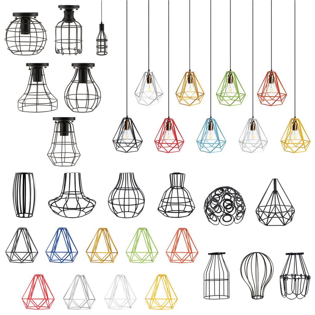 Edison Vintage Pendant Light Chandelier Cage Hanging Lamp Lampshade Decor A