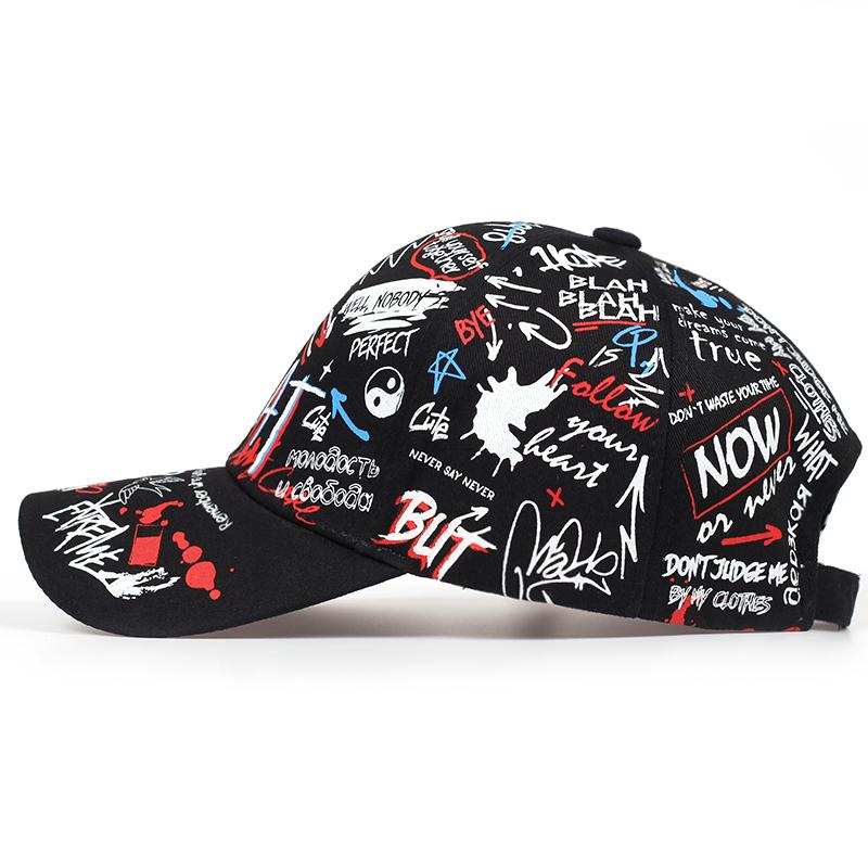 New Graffiti Printing Baseball Cap for Women Cotton Shade Hat Men Summer Leisure Hats