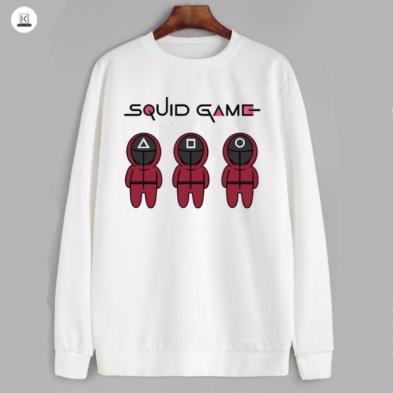 Áo sweater unisex hình Squid game7 có bigsize đến hơn 100kg vải nỉ bông dày mịn