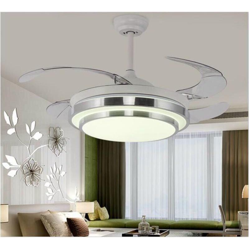 Quạt trần đèn dấu cánh, quạt trần phòng khách, 3 màu ánh sáng, ĐKTX - GER10
