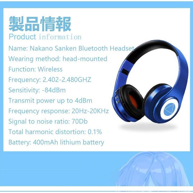 Tai nghe chơi game âm thanh nổi Bluetooth có thể gập lại 2 trong 1 5.0 hình nakano sankan miku Nhật Bản