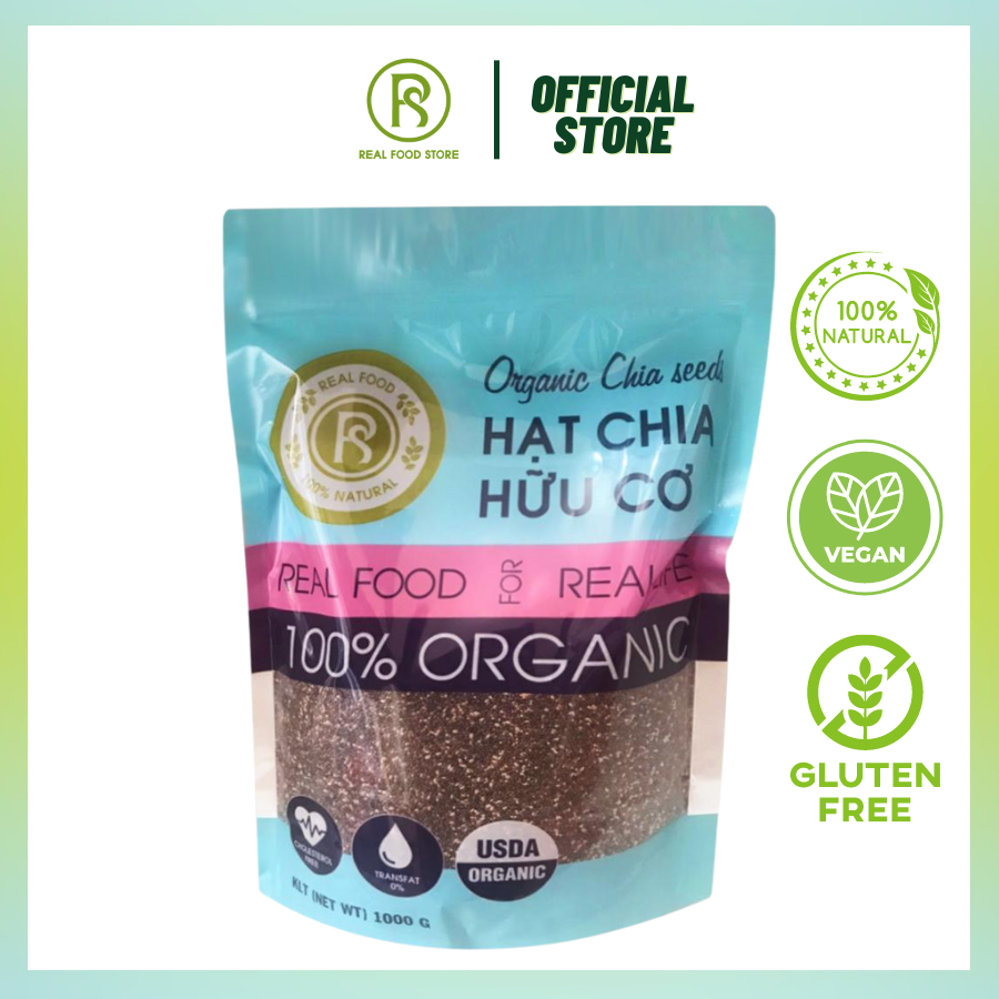 1KG Hạt Chia Đen Hữu Cơ Mỹ Real Food (Chia Seeds Organic)