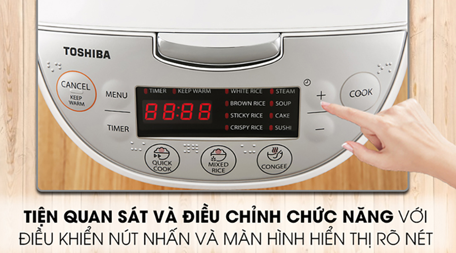 Nồi Cơm Điện Tử Toshiba RC-18DH2PV(W) (1.8 Lít) - Hàng chính hãng