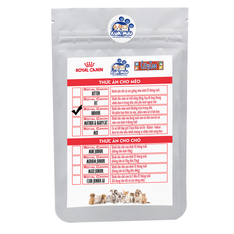 Thức Ăn Cho Mèo Royal Canin Indoor 27 (1kg Chia)