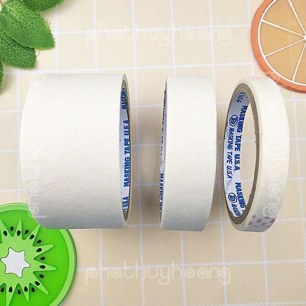 Combo 4 cuộn băng keo giấy 1.2cm hoặc 2 cuộn 2.3cm hoặc 1 cuộn 4.6 cm