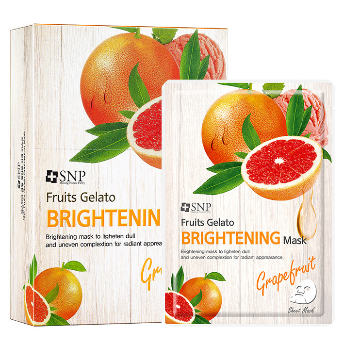 Combo 10 Mặt Nạ Dưỡng Trắng Da Tinh Chất Bưởi SNP Fruits Gelato Brightening Mask