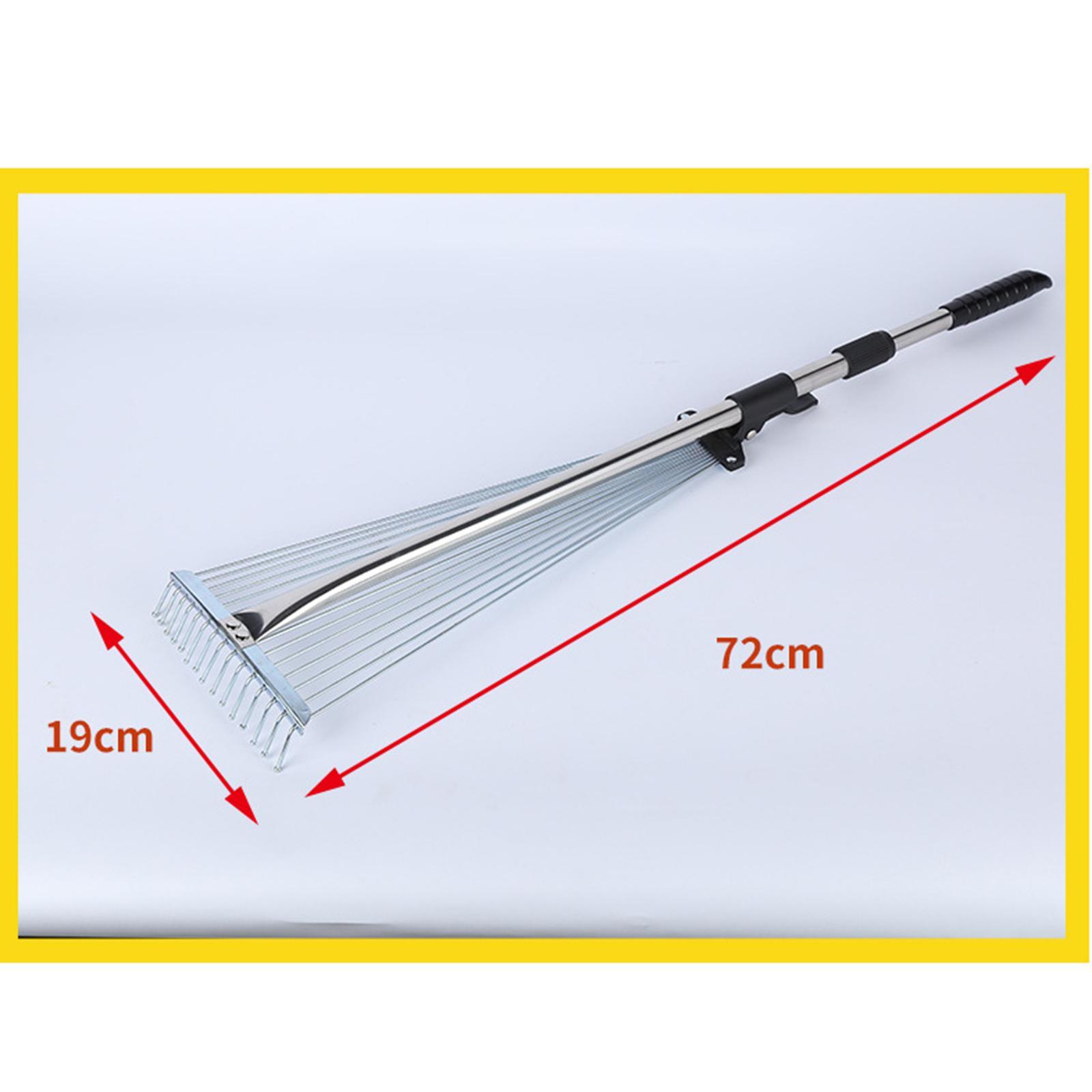Scalable Garden Rake Gardening Tool Rake Cleaning Leaves Sticks and Debris Telescoping Handle Telescopic Leaf Rake for Lawn Grass Removal