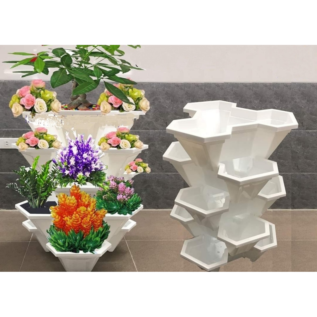 Combo 3 chậu chồng hoa, chồng rau, thủy canh đa năng