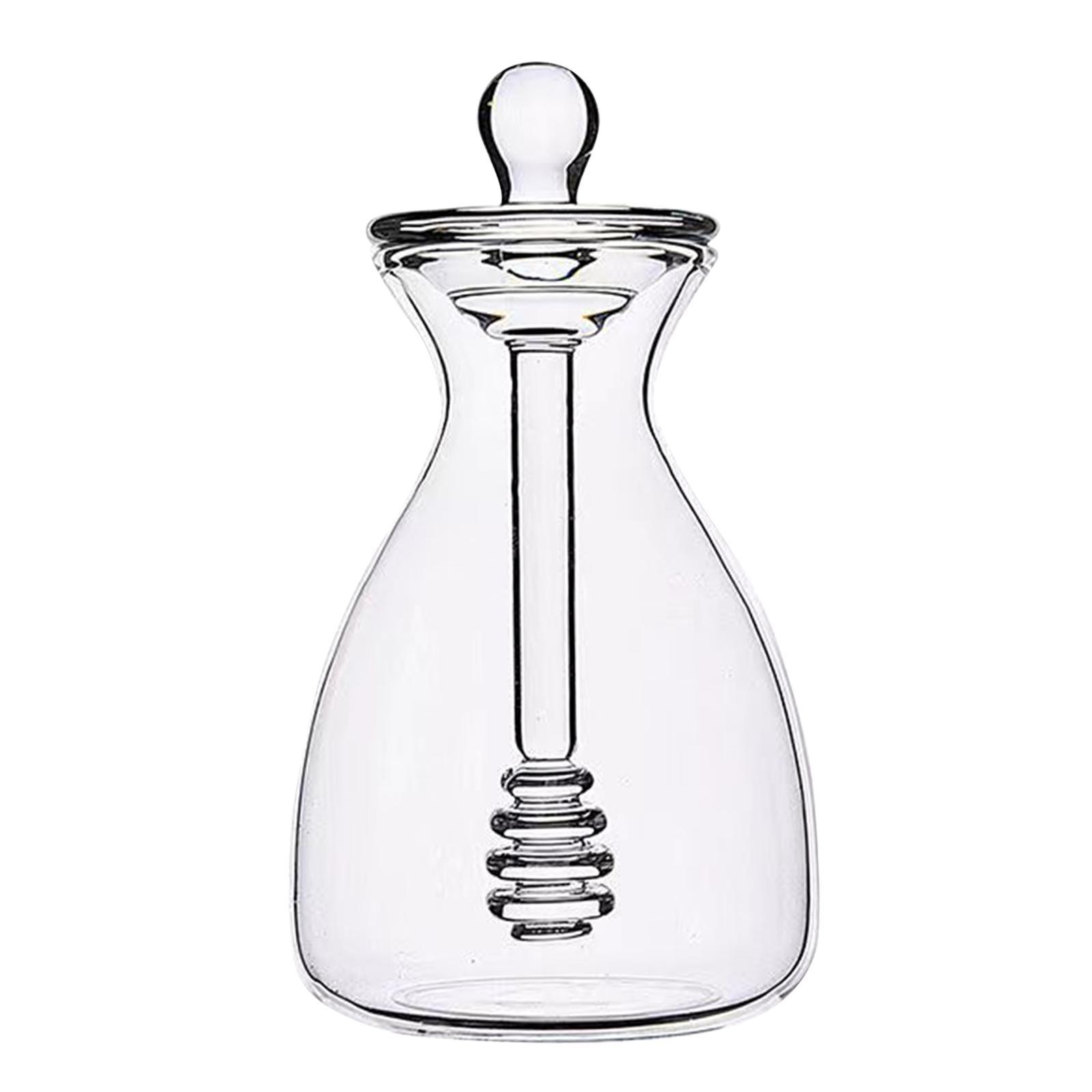 Glass Honey Pot Dispenser Clear Honey Bee Pot for Home Wedding Party Kitchen