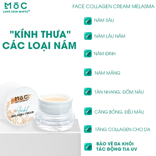 KEM NGỪA NÁM - TÀN NHANG, ĐỒI MỒI -COLLAGEN 20G - MỘC