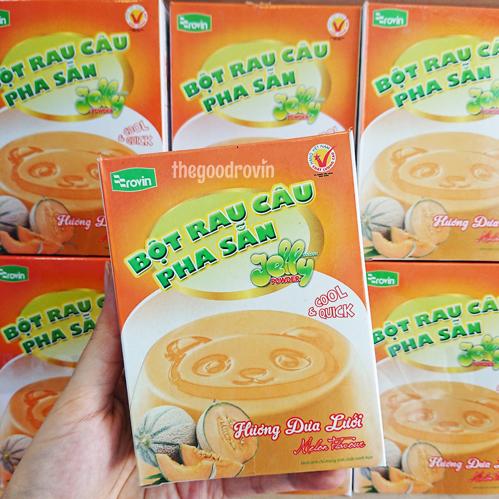 Bột Rau Câu Pha Sẵn Hương Dưa Lưới Rovin (Hộp 60g)